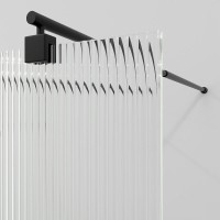 Душевая перегородка WasserKraft Vechte 60W46MB-FL, 110 см, свободный вход, стекло рифлёное, чёрный матовый