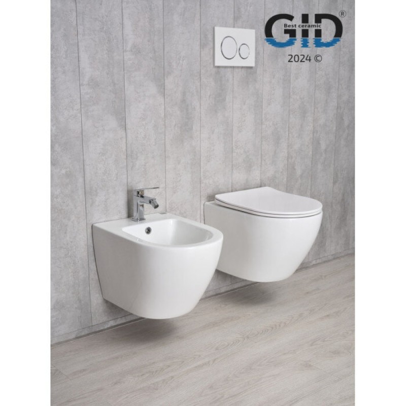 Подвесной унитаз Gid Convexo Tr2198 61107Y, безободковый, с сиденьем микролифт, белый