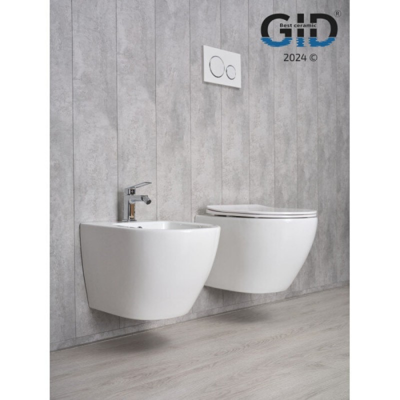 Подвесной унитаз Gid Convexo Tr2198 61107Y, безободковый, с сиденьем микролифт, белый