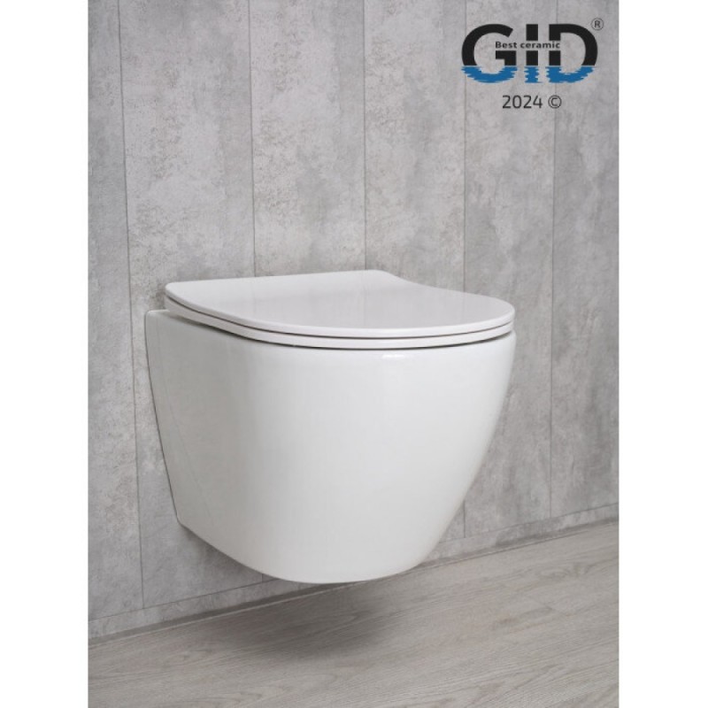 Подвесной унитаз Gid Convexo Tr2198 61107Y, безободковый, с сиденьем микролифт, белый