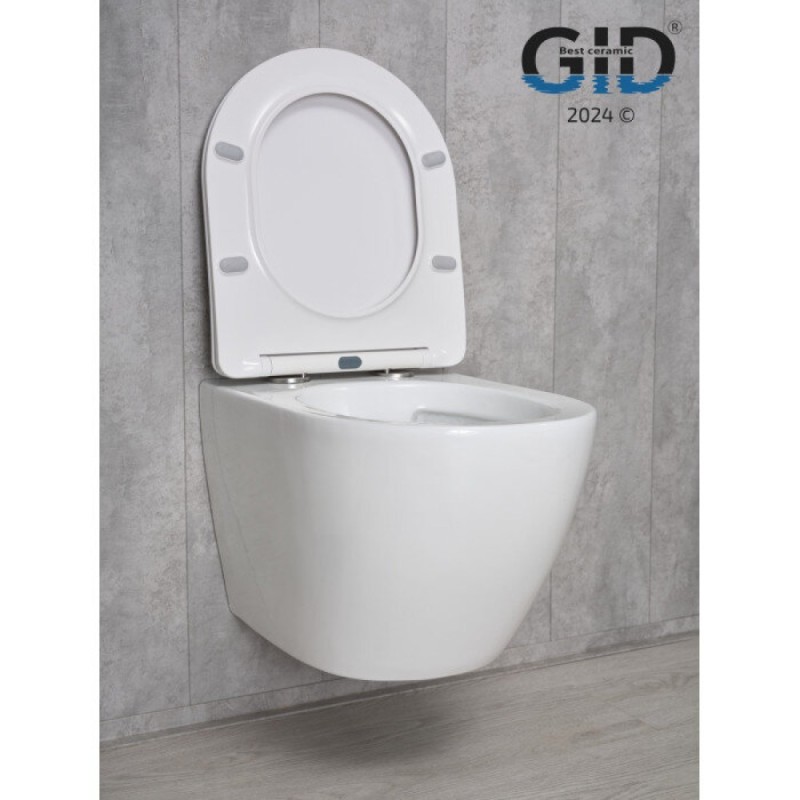 Подвесной унитаз Gid Convexo Tr2198 61107Y, безободковый, с сиденьем микролифт, белый