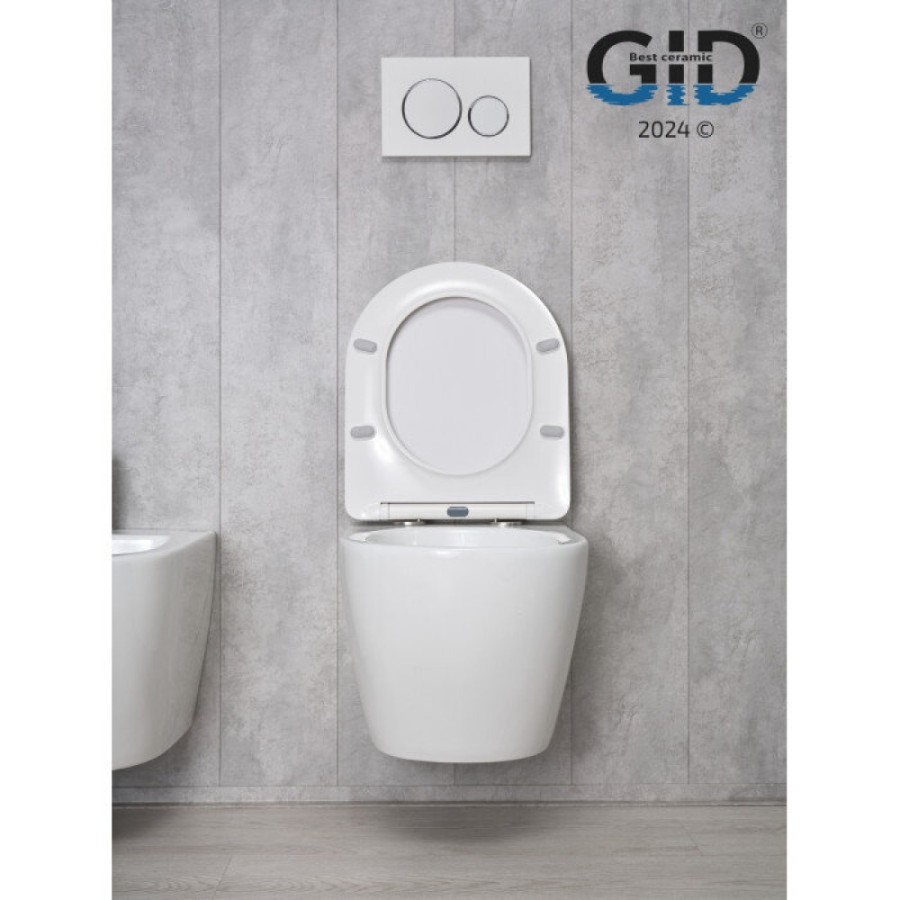 Подвесной унитаз Gid Convexo Tr2198 61107Y, безободковый, с сиденьем микролифт, белый