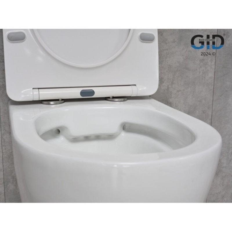 Подвесной унитаз Gid Convexo Tr2198 61107Y, безободковый, с сиденьем микролифт, белый