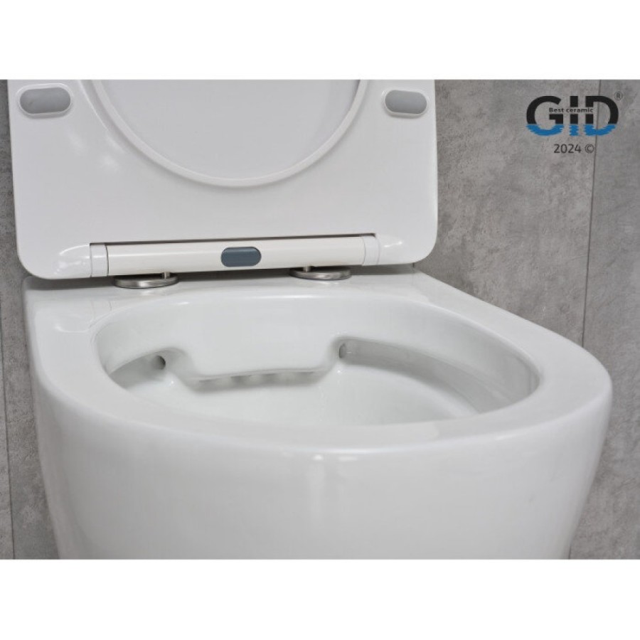 Подвесной унитаз Gid Convexo Tr2198 61107Y, безободковый, с сиденьем микролифт, белый