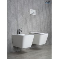 Подвесной унитаз Gid Cuadrado Tr2144 61109Y, безободковый, с сиденьем микролифт, белый