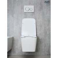 Подвесной унитаз Gid Cuadrado Tr2144 61109Y, безободковый, с сиденьем микролифт, белый
