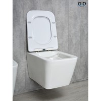 Подвесной унитаз Gid Cuadrado Tr2144 61109Y, безободковый, с сиденьем микролифт, белый