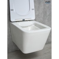 Подвесной унитаз Gid Cuadrado Tr2144 61109Y, безободковый, с сиденьем микролифт, белый
