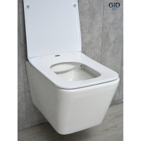 Подвесной унитаз Gid Cuadrado Tr2144 61109Y, безободковый, с сиденьем микролифт, белый
