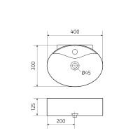 Раковина Gid Suspendido Tr4358 61117, 40 см, фаянс, белая