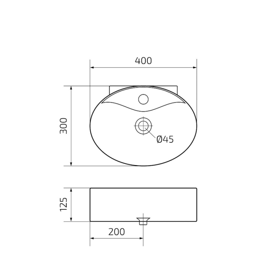 Раковина Gid Suspendido Tr4358 61117, 40 см, фаянс, белая