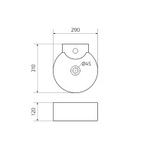 Раковина Gid Suspendido N9134 61125, 29 см, фаянс, белая