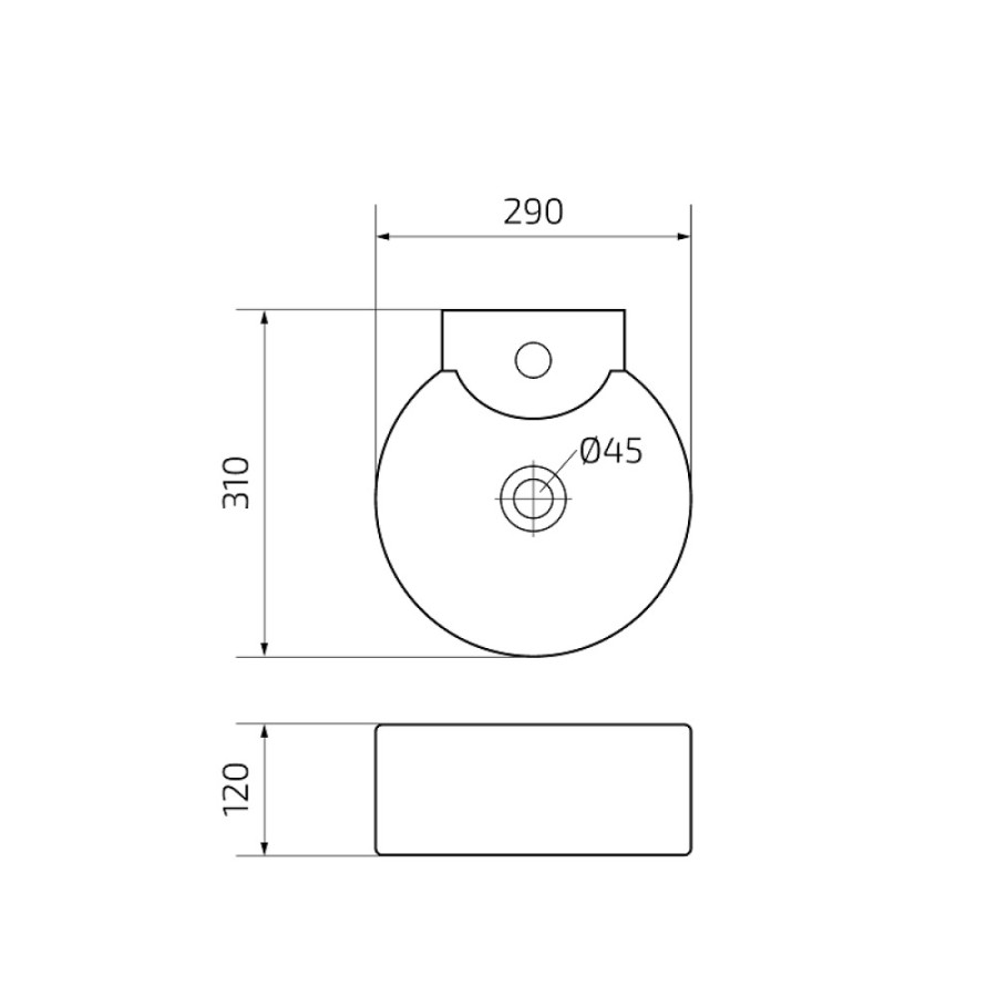 Раковина Gid Suspendido N9134 61125, 29 см, фаянс, белая