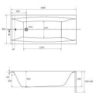Ванна акриловая Cersanit Virgo 180 x 80 см, прямоугольная, белая, P-WP-VIRGO*180NL, 61549