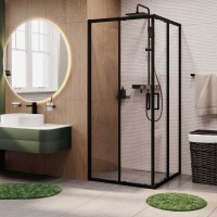 Душевой уголок WasserKRAFT Dill 61S03, 90 х 90 см, стекло прозрачное, профиль черный матовый