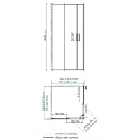 Душевой уголок WasserKRAFT Dill 61S03, 90 х 90 см, стекло прозрачное, профиль черный матовый