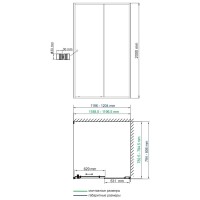 Душевой уголок WasserKRAFT Dill 61S06, 120 х 80 см, стекло прозрачное, профиль черный