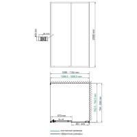 Душевой уголок WasserKRAFT Dill 61S14, 110 х 80 см, стекло прозрачное, профиль черный