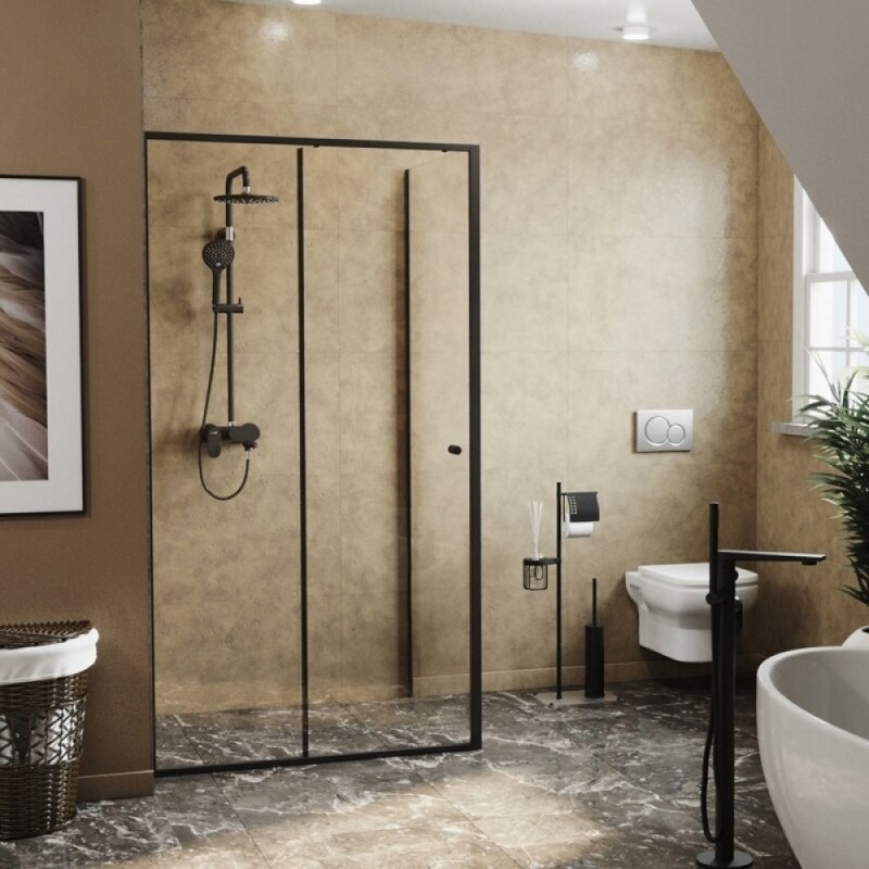 Душевой уголок WasserKRAFT Dill 61S17, 100 х 80 см, стекло прозрачное, профиль черный