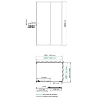 Душевой уголок WasserKRAFT Dill 61S36, 140 х 90 см, стекло прозрачное, профиль черный матовый