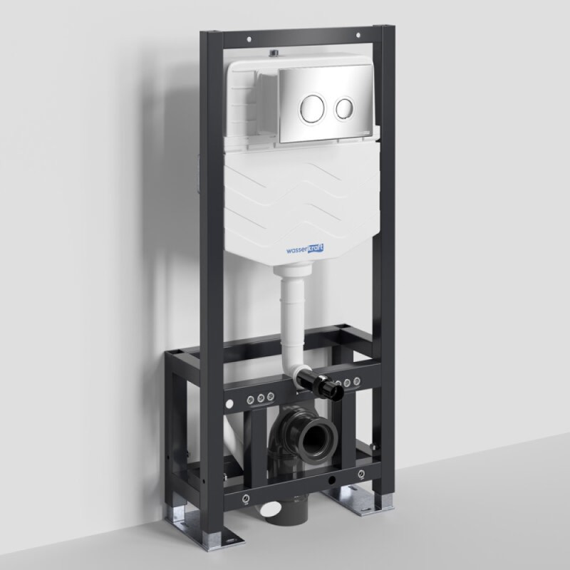 Инсталляция для унитаза WasserKraft Dill 61TLT.010.ME.CH01, механическая клавиша хром
