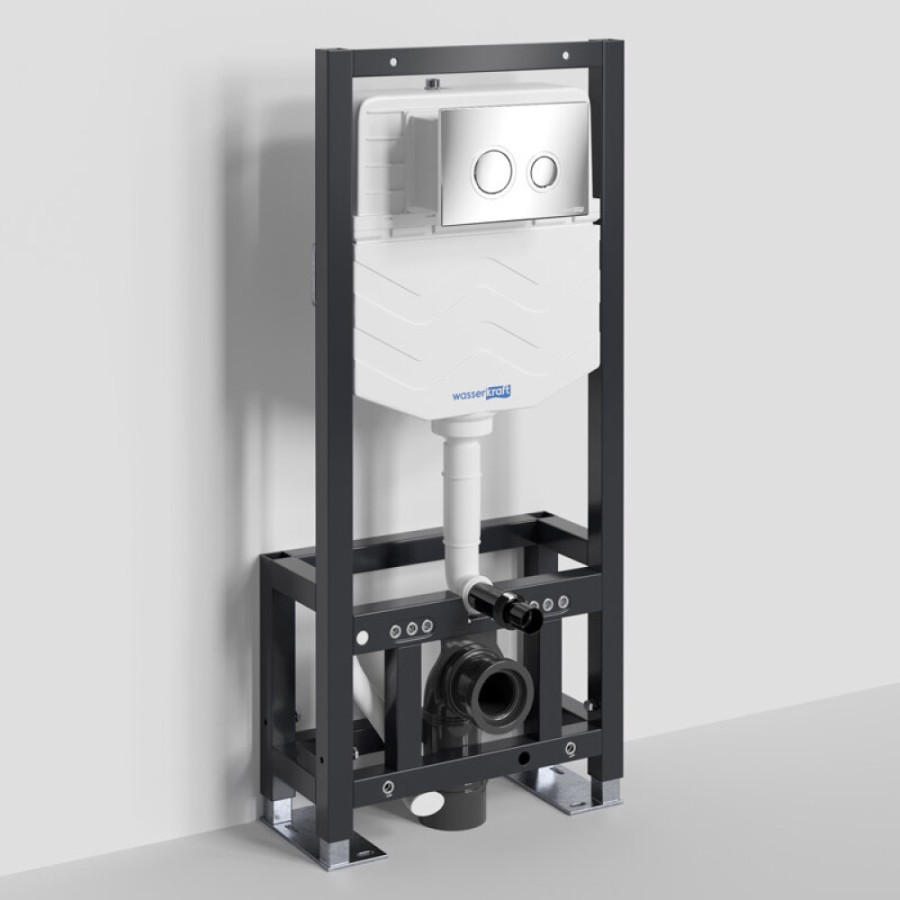 Инсталляция для унитаза WasserKraft Dill 61TLT.010.ME.CH01, механическая клавиша хром