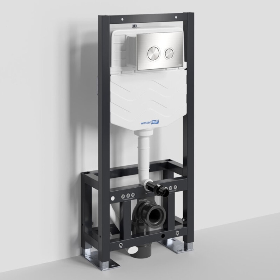 Инсталляция для унитаза WasserKraft Dill 61TLT.010.ME.BN01, механическая клавиша никель