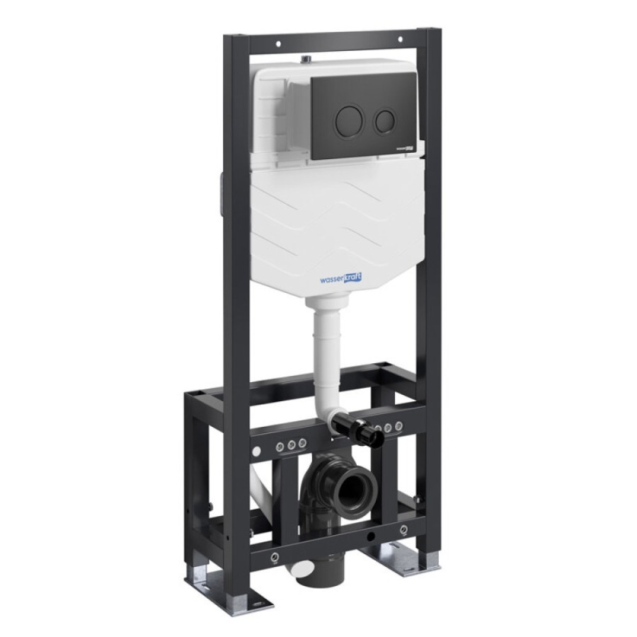 Инсталляция для унитаза WasserKraft Dill 61TLT.010.ME.MB01, механическая клавиша черная матовая