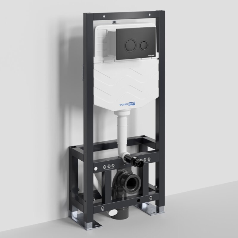 Инсталляция для унитаза WasserKraft Dill 61TLT.010.ME.MB01, механическая клавиша черная матовая