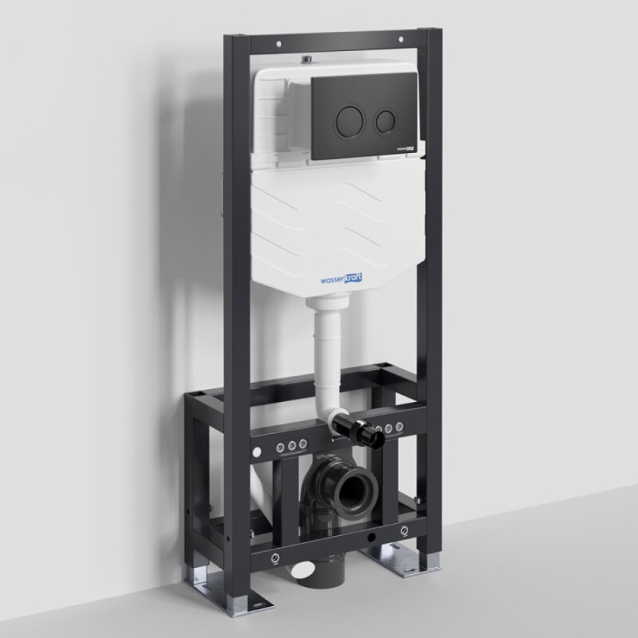 Инсталляция для унитаза WasserKraft Dill 61TLT.010.ME.MB01, механическая клавиша черная матовая