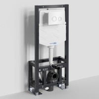 Инсталляция для унитаза WasserKraft Dill 61TLT.010.ME.WH01, механическая клавиша белая, ободки хром