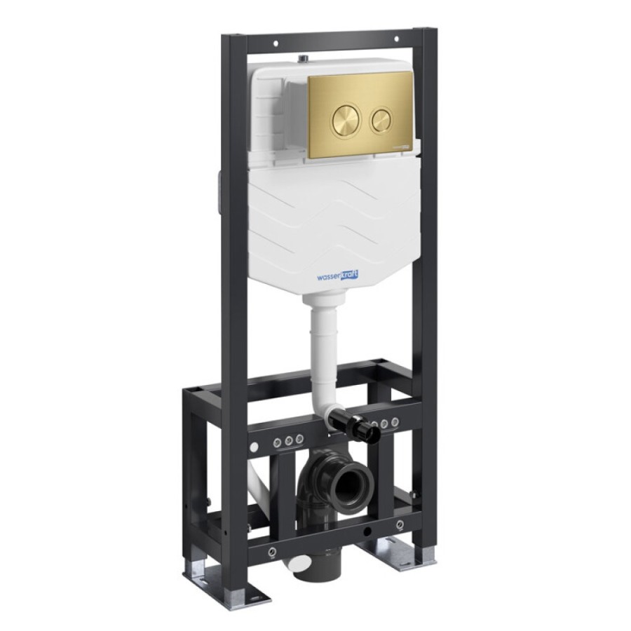 Инсталляция для унитаза WasserKraft Dill 61TLT.010.ME.MG01, механическая клавиша золото матовое