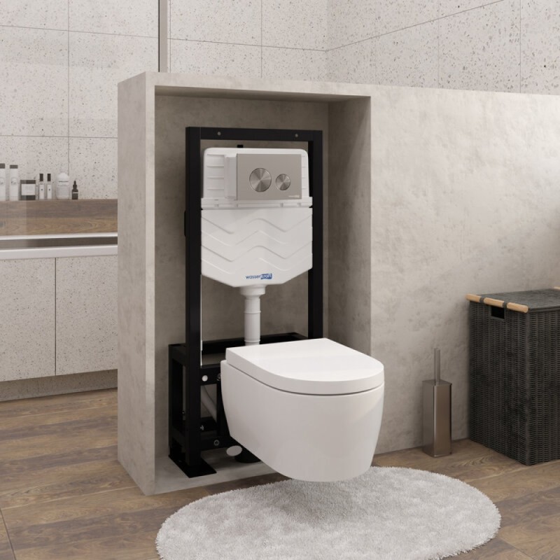 Инсталляция для унитаза WasserKraft Dill 61TLT.010.ME.BN02, механическая клавиша никель