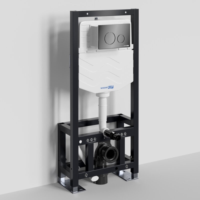 Инсталляция для унитаза WasserKraft Dill 61TLT.010.ME.PB02, механическая клавиша черная