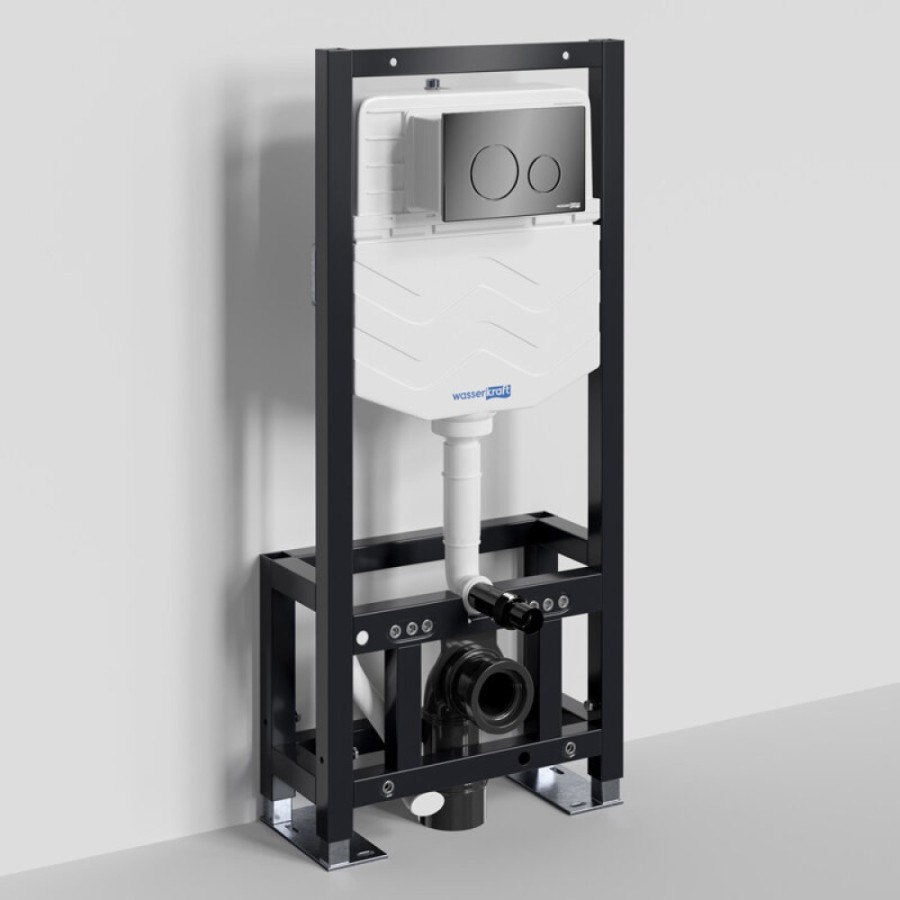 Инсталляция для унитаза WasserKraft Dill 61TLT.010.ME.PB02, механическая клавиша черная