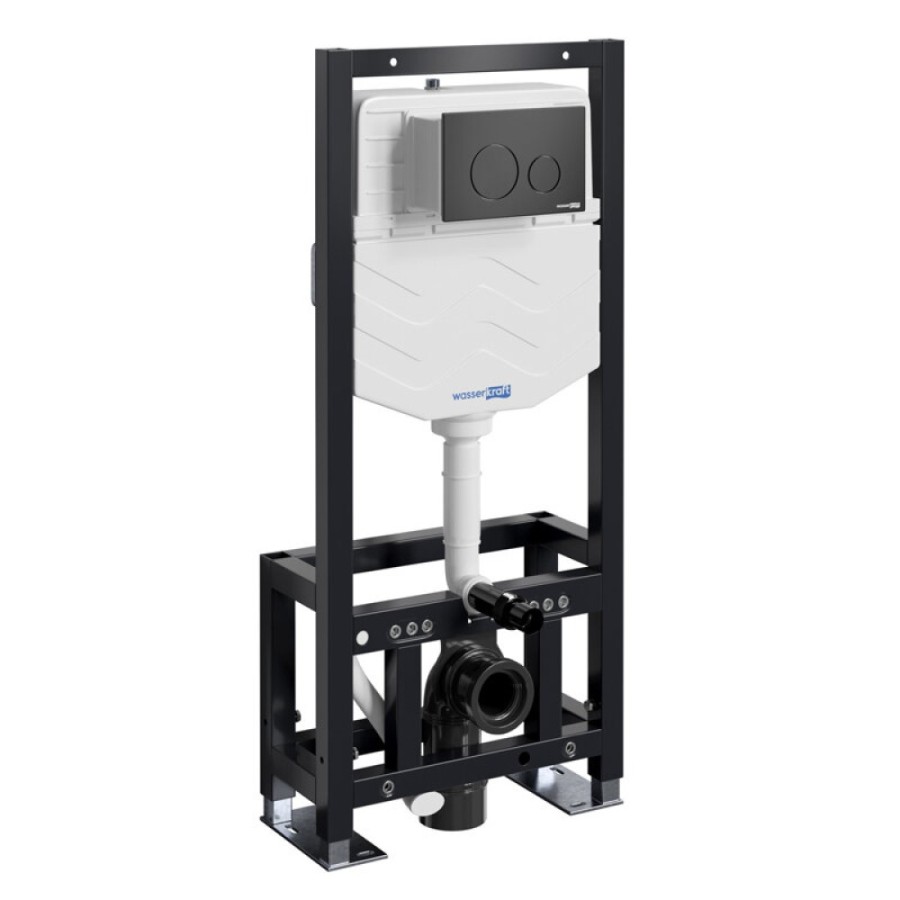 Инсталляция для унитаза WasserKraft Dill 61TLT.010.ME.MB02, механическая клавиша черная матовая