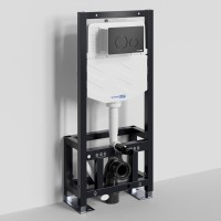 Инсталляция для унитаза WasserKraft Dill 61TLT.010.ME.MB02, механическая клавиша черная матовая
