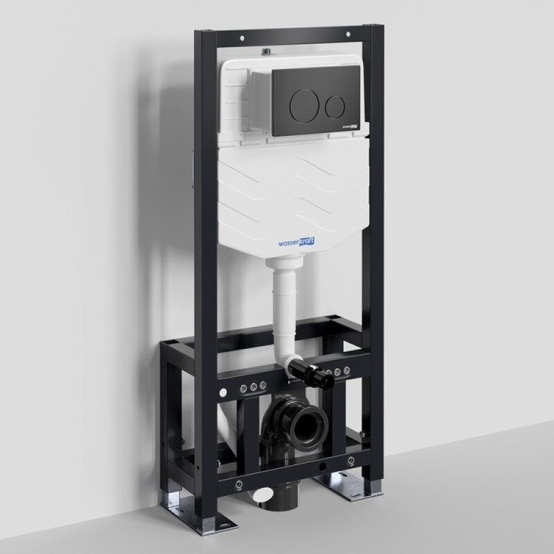 Инсталляция для унитаза WasserKraft Dill 61TLT.010.ME.MB02, механическая клавиша черная матовая