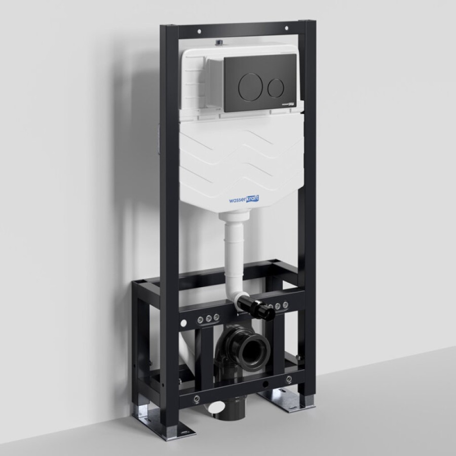 Инсталляция для унитаза WasserKraft Dill 61TLT.010.ME.MB02, механическая клавиша черная матовая