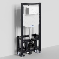 Инсталляция для унитаза WasserKraft Dill 61TLT.010.ME.WM02, механическая клавиша белая матовая