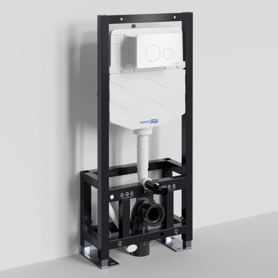 Инсталляция для унитаза WasserKraft Dill 61TLT.010.ME.WM02, механическая клавиша белая матовая