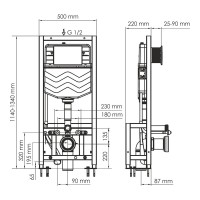 Инсталляция для унитаза WasserKraft Dill 61TLT.010.ME.PG02, механическая клавиша золото глянцевое