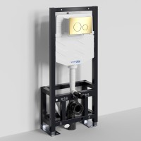 Инсталляция для унитаза WasserKraft Dill 61TLT.010.ME.PG02, механическая клавиша золото глянцевое