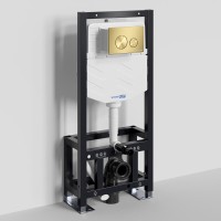Инсталляция для унитаза WasserKraft Dill 61TLT.010.ME.MG02, механическая клавиша золото матовое