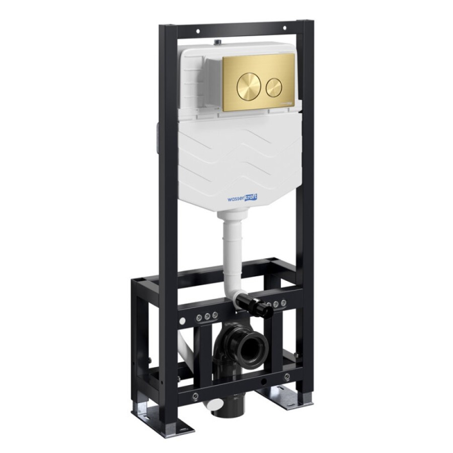 Инсталляция для унитаза WasserKraft Dill 61TLT.010.ME.MG02, механическая клавиша золото матовое
