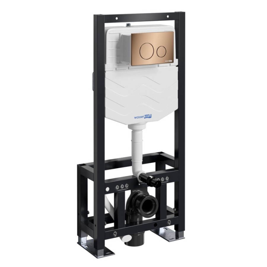 Инсталляция для унитаза WasserKraft Dill 61TLT.010.ME.RG02, механическая клавиша золото розовое
