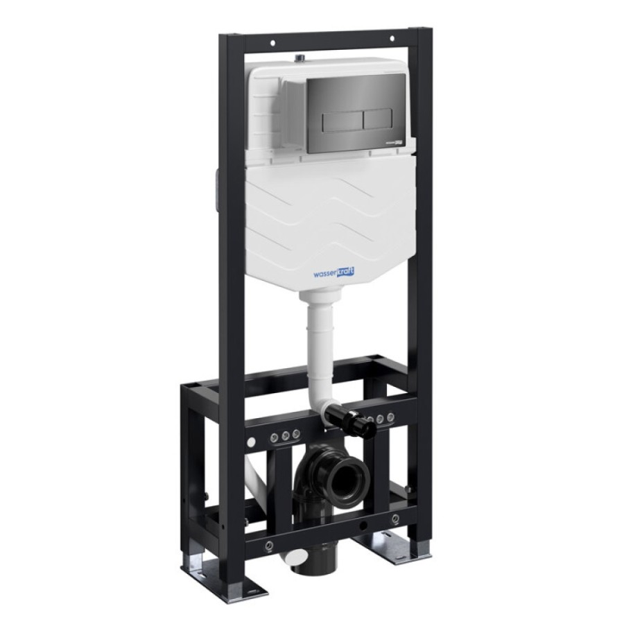 Инсталляция для унитаза WasserKraft Dill 61TLT.010.ME.PB03, механическая клавиша черная