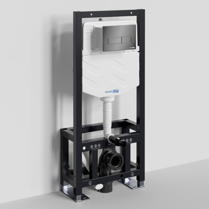 Инсталляция для унитаза WasserKraft Dill 61TLT.010.ME.PB03, механическая клавиша черная