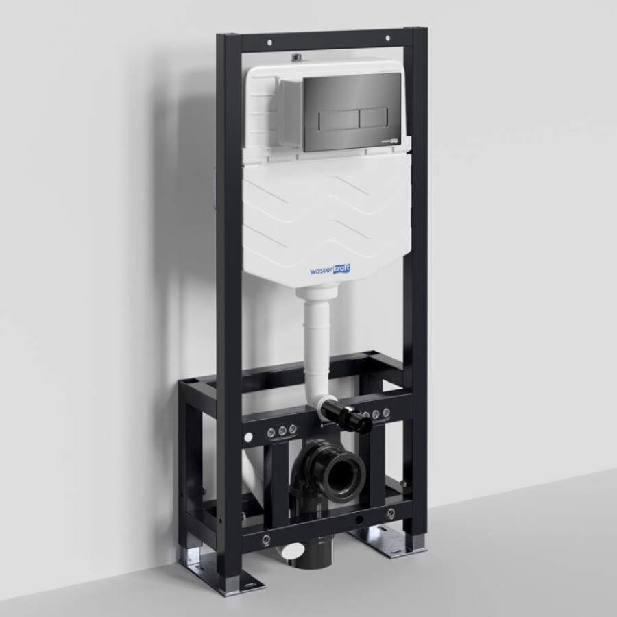 Инсталляция для унитаза WasserKraft Dill 61TLT.010.ME.PB03, механическая клавиша черная