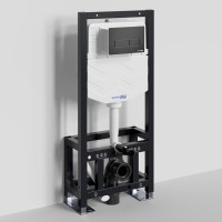 Инсталляция для унитаза WasserKraft Dill 61TLT.010.ME.MB03, механическая клавиша черная матовая